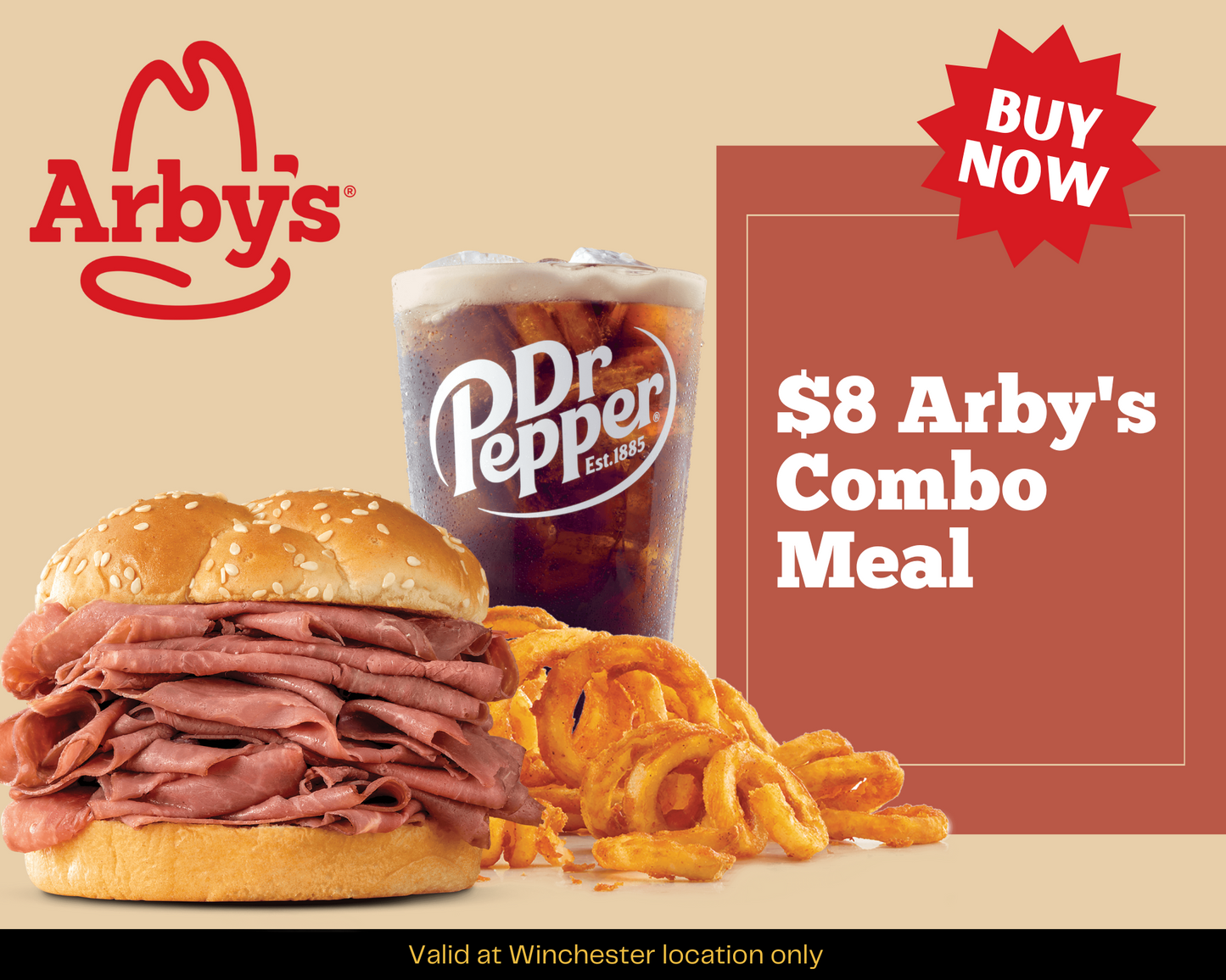 $8 Arby's Combo Meal Card