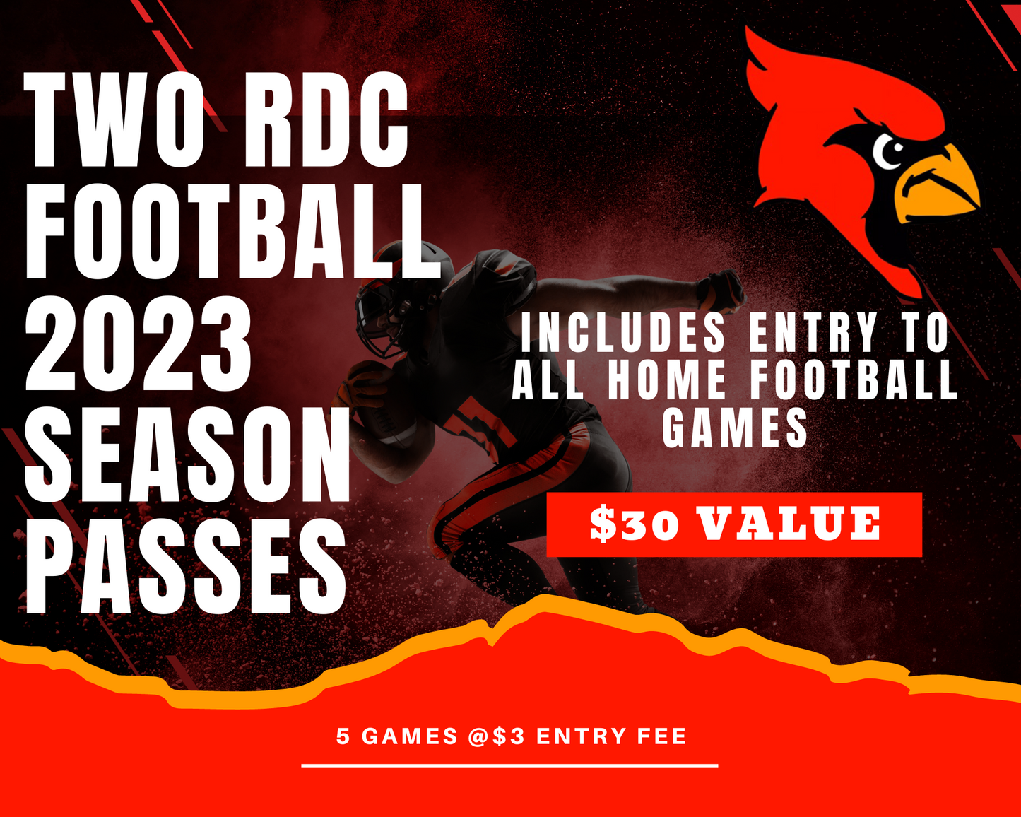 Two RDC Football 2023 Season Passes