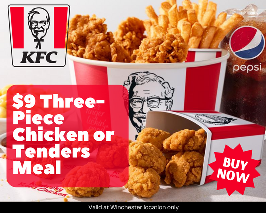 $9 KFC 3-Piece Chicken or Tenders