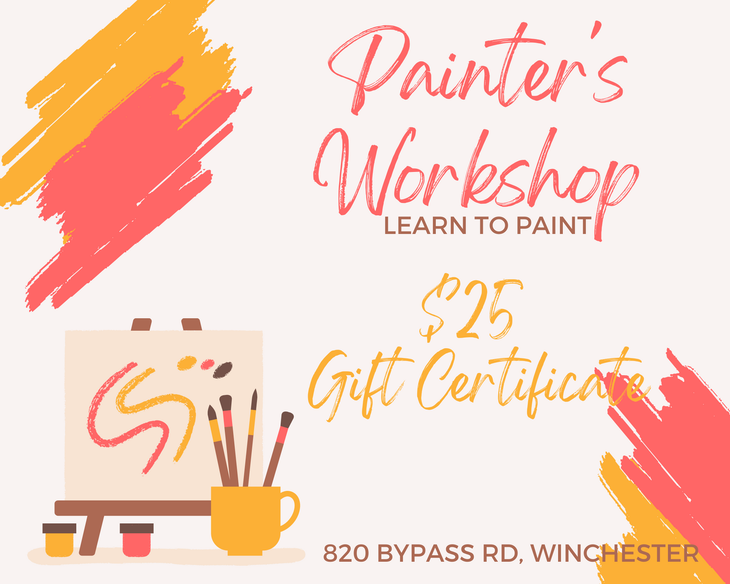 Painter's Workshop Gift Certificate