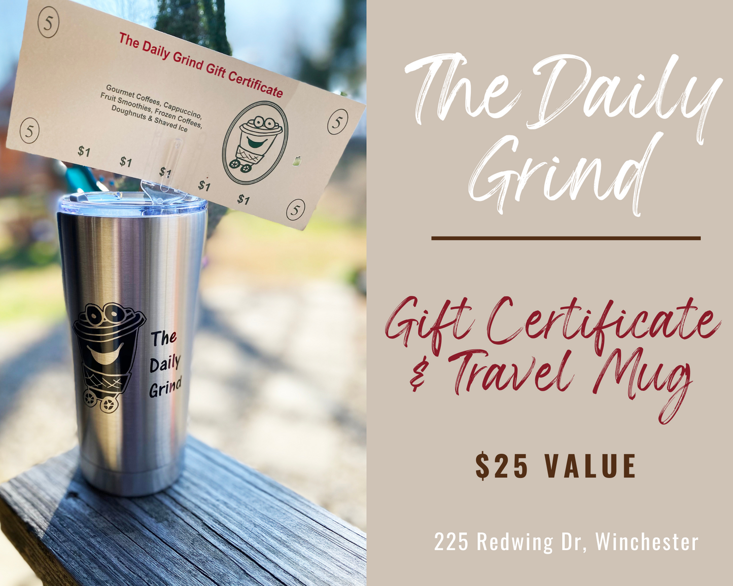 The Daily Grind Gift Certificate & Travel Mug