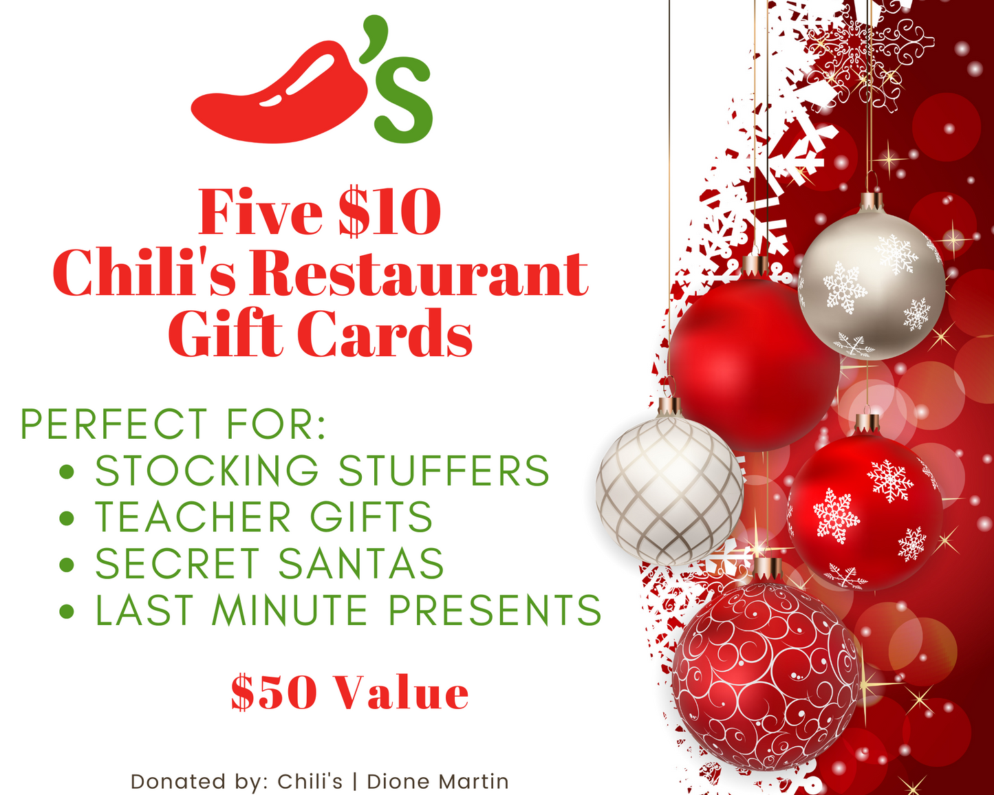 $50 in Chili's Gift Cards