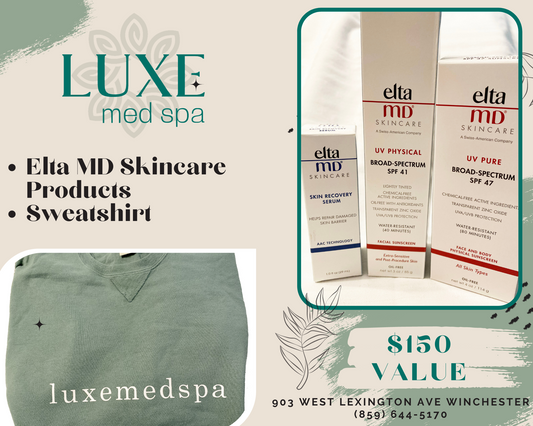 Skincare Products & Sweatshirt